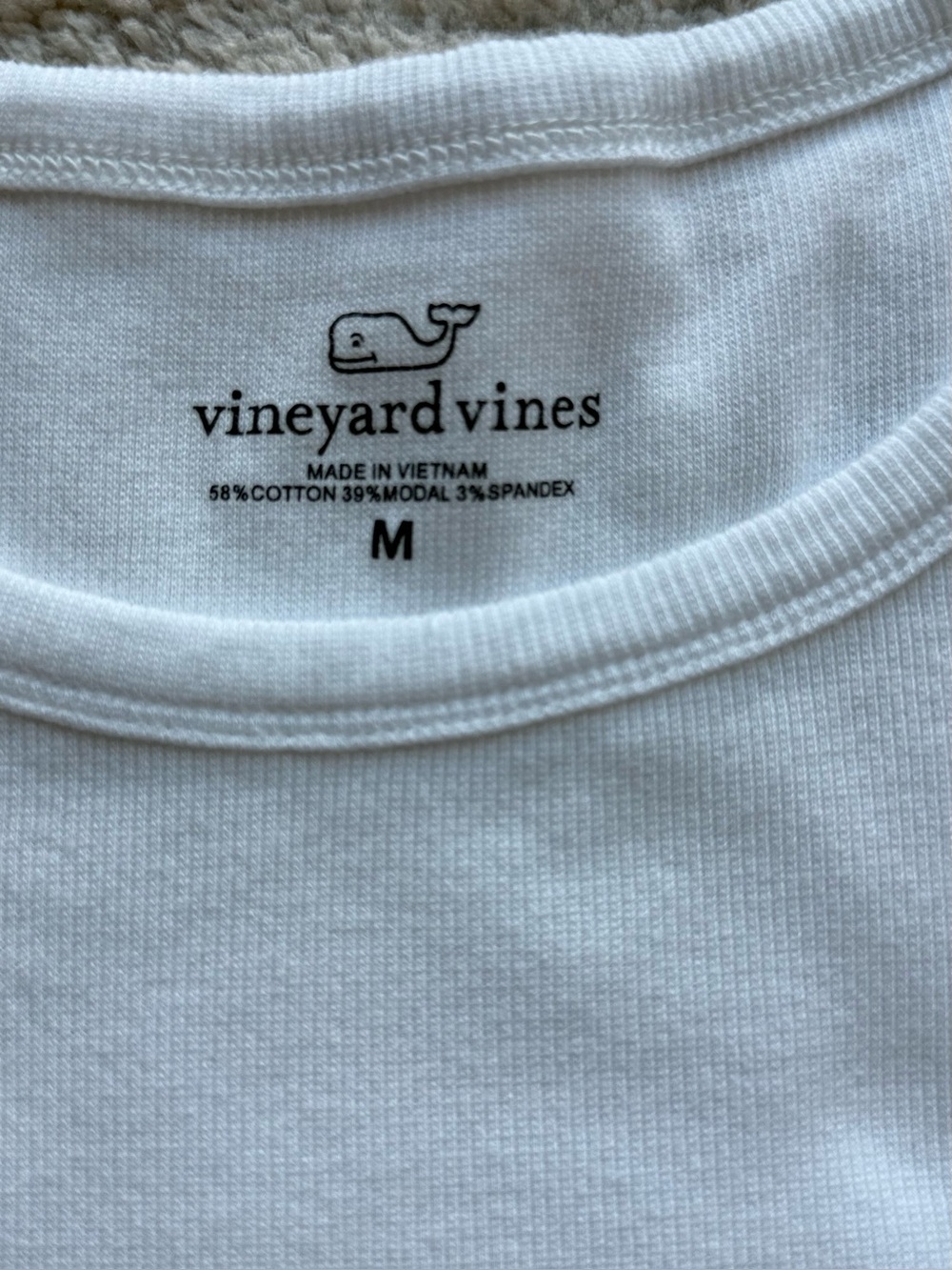 NWOT-Vineyard Vines White Ribbed Crewneck Tank Top